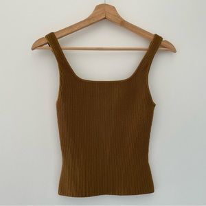 Aritzia - Babaton - Sculpt Knit - Squareneck tank - Size SM - Brown